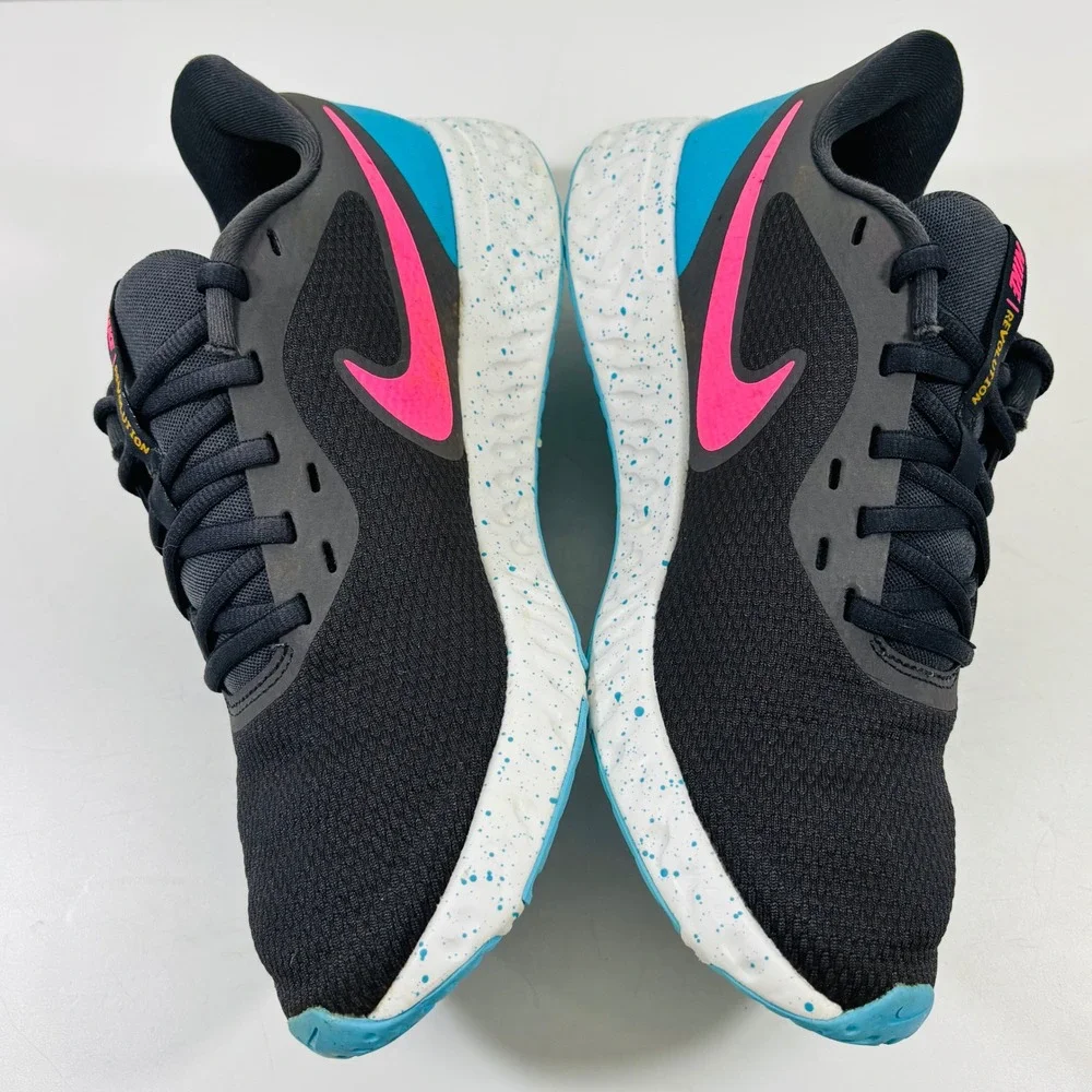 Nike Revolution 5 Thunder Gray Pink Blue Running Women's Shoes 9.5‎ CU4830 001
